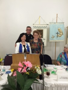 Daret Matthew and Pat Hanson with Fr. Ted Costello 2015 Spring Conference, Our Lady of the Way